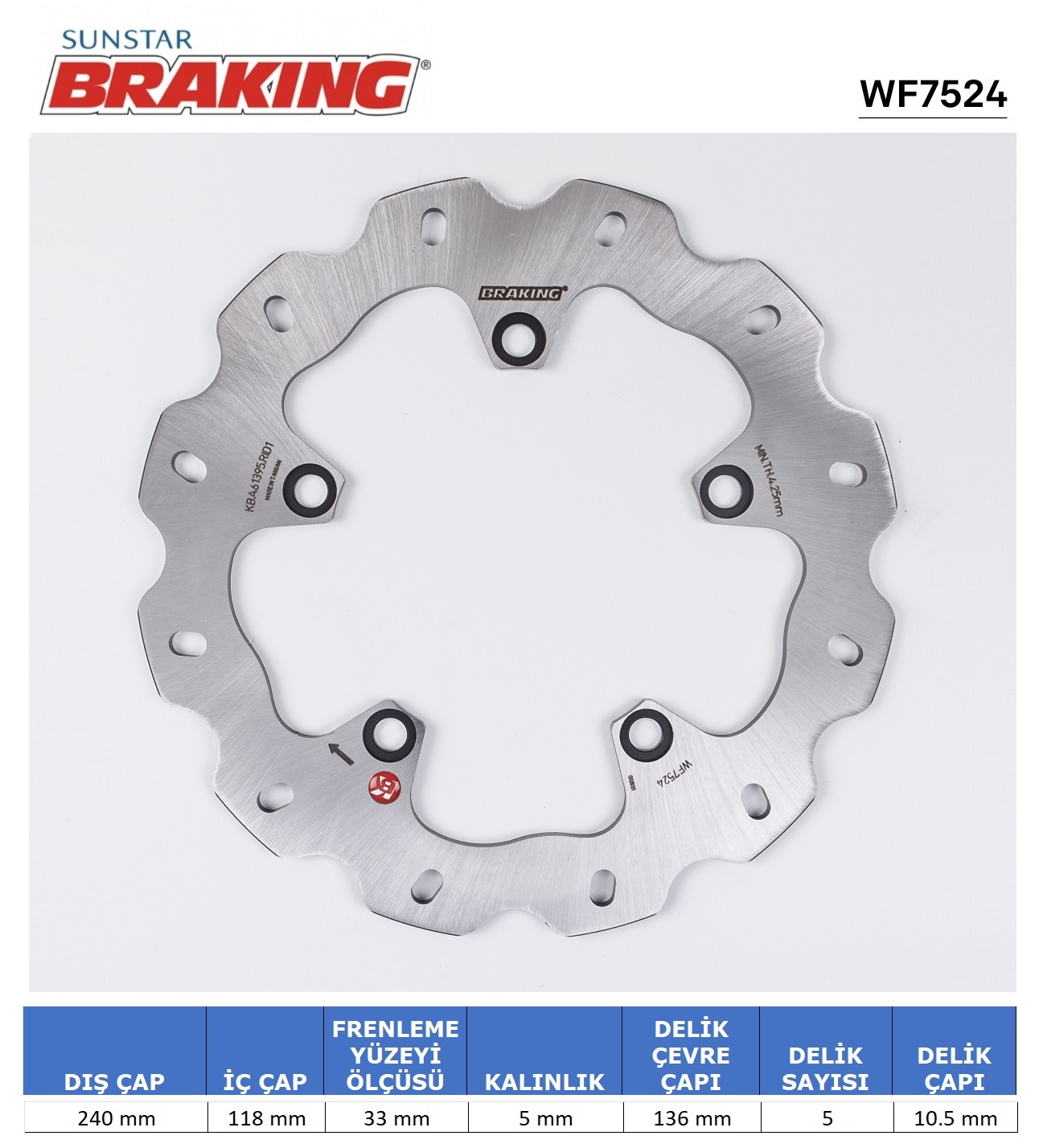 HONDA NC 700-750 / BMW G 310 R / GS DALGALI ARKA FREN DİSKİ / HONDA / INTEGRA / 700cc / ARKA  / 2012-2013