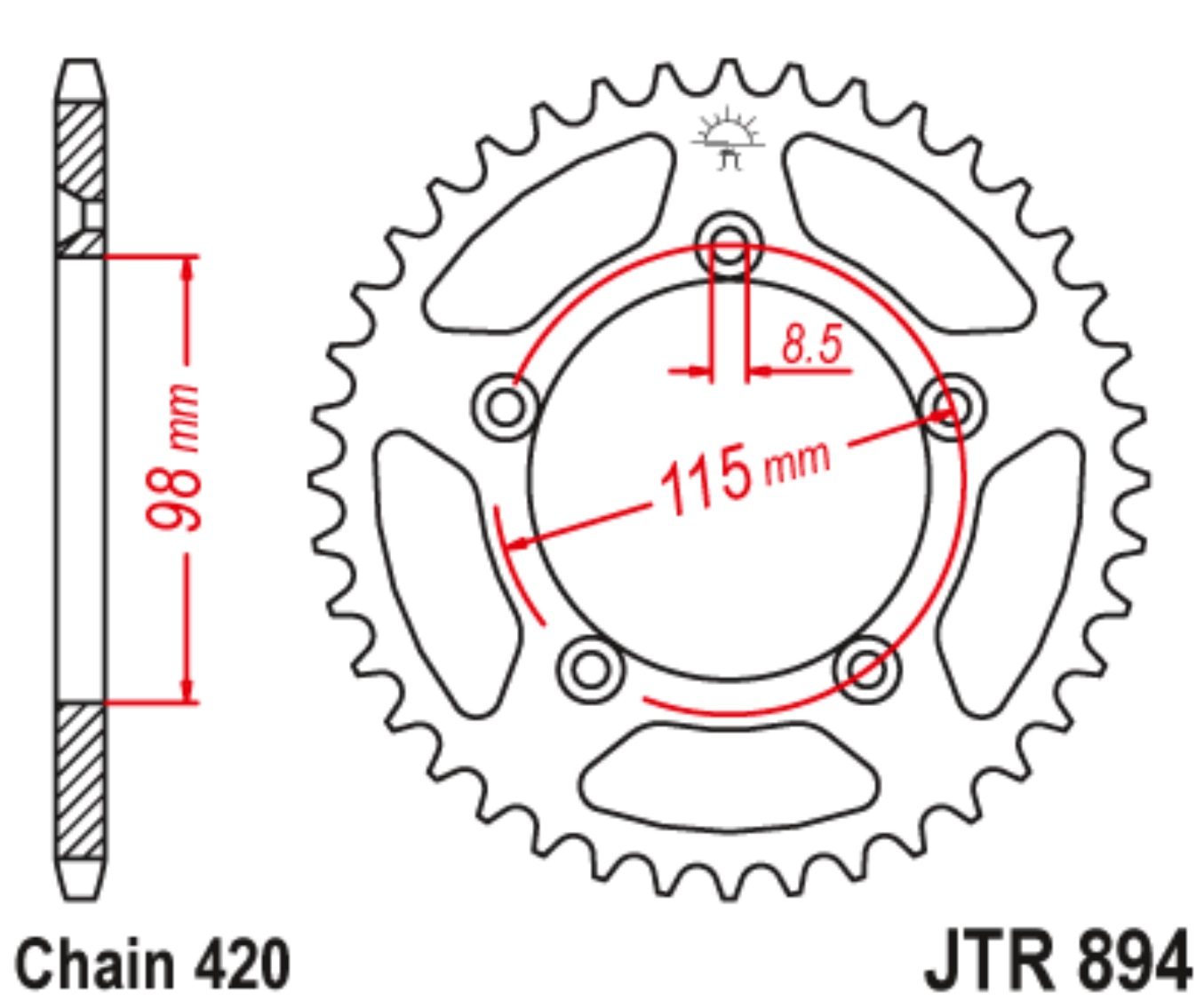 ARKA DİŞLİ / KTM / SX / 65cc / (DİŞLİ SAYISI : ORİJİNAL -2) / 2004-2005-2006-2007-2008-2009-2010-2011-2012-2013-2014-2015-2016-2017-2018-2019-2020
