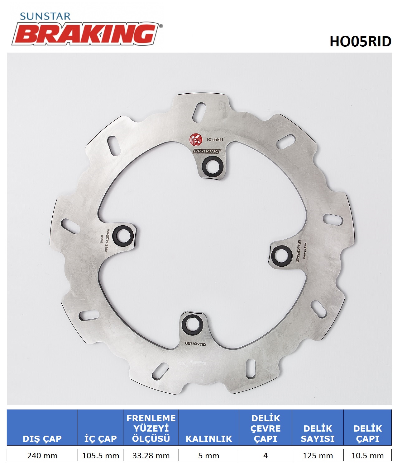DALGALI ARKA FREN DİSKİ / HONDA / XL V TRANSALP / 600cc / ARKA  / 1991-1992-1993-1994-1995-1996-1997-1998-1999