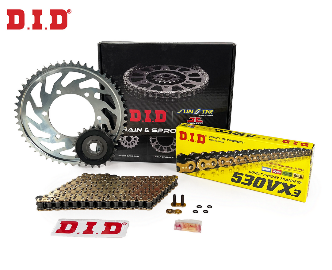ZİNCİR DİŞLİ SETİ - SUZUKI GSF BANDIT / S (1200 CC) - (2006-2006) / SUZUKI / GSF BANDIT / S / 1200cc / ZİNCİR : DID-530VX3 (GOLD)-116 ( DID 1100 CCYE KADAR ÖNERİR ) / DİŞLİ : (15T -45T)  / 2006