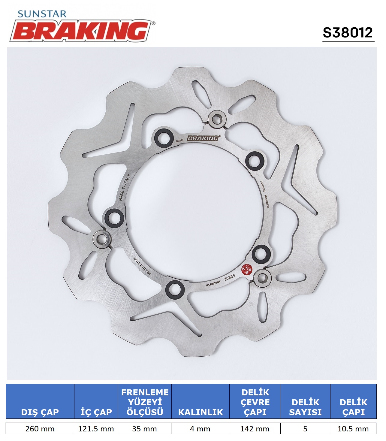SUZUKI AN 400-650 DALGALI ÖN FREN DİSKİ / SUZUKI / AN 650 BURGMAN / 650cc / ÖN İKİ TAKIM KULLANIR / 2004-2005-2006-2007-2008-2009-2010-2011-2012-2013-2014-2015-2016-2017-2018-2019