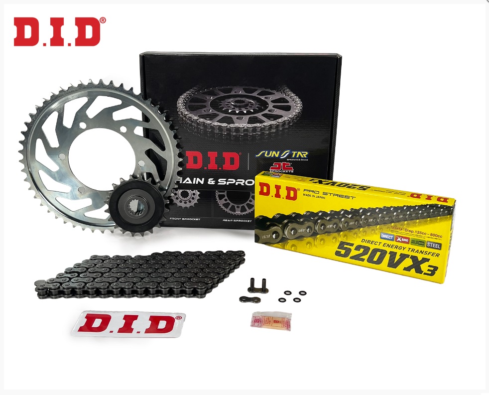 ZİNCİR DİŞLİ SETİ - HONDA CRF 450 R (450 CC) - (2021-2022) / HONDA / CRF 450 R / 450cc / ZİNCİR : DID-520VX3 (ÇELİK)-114 / DİŞLİ : (13T -51T)  / 2021-2022