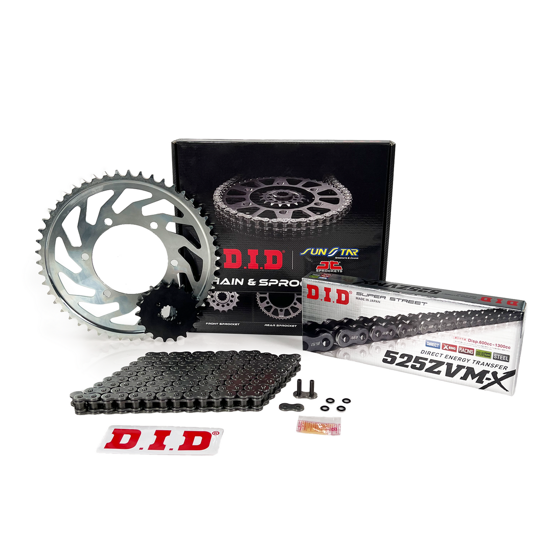 ZİNCİR DİŞLİ SETİ - TRIUMPH THRUXTON RS (1200 CC) - (2020-2021) / TRIUMPH / THRUXTON RS / 1200cc / ZİNCİR : DID-525ZVM-X (ÇELİK)-100 / DİŞLİ : (16T -42T)  / 2020-2021