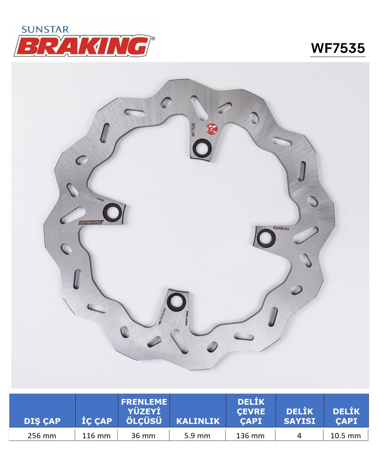 HONDA CRF 1000-1100 DALGALI ARKA FREN DİSKİ / HONDA / NT / 1100cc / ARKA  / 2022-2023-2024-2025