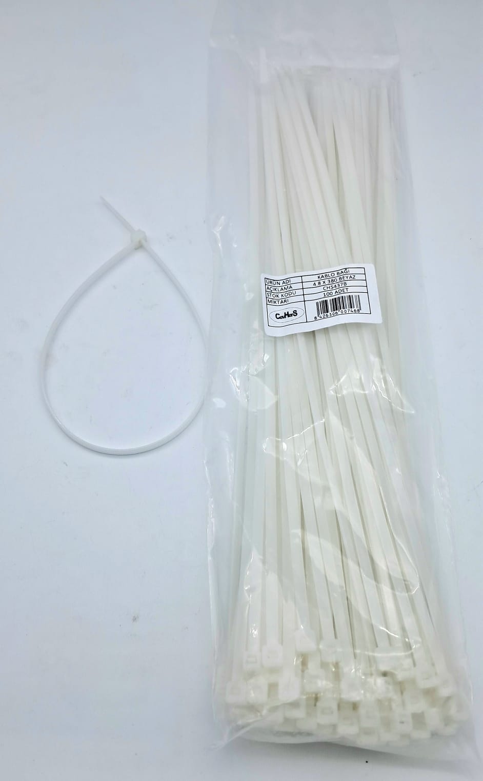 CIRT 4,8 MM X 400 MM KABLO BAĞI İTHAL BEYAZ  (1 PAKET = 100 ADET ) / UNIVERSAL / cc