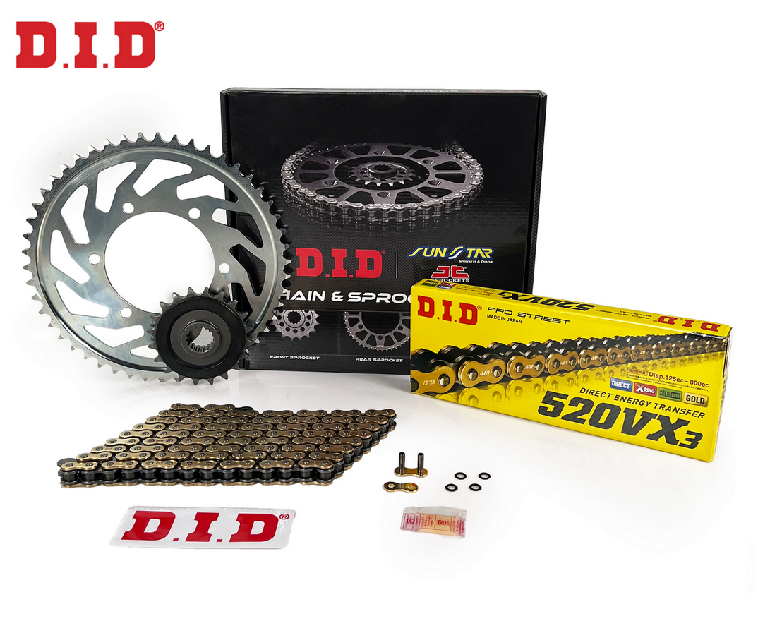 ZİNCİR DİŞLİ SETİ - KAWASAKI Z 300 (300 CC) - (2015-2018) / KAWASAKI / Z 300 / 300cc / ZİNCİR : DID-520VX3 (GOLD)-106 / DİŞLİ : (14T -42T)  / 2015-2016-2017-2018