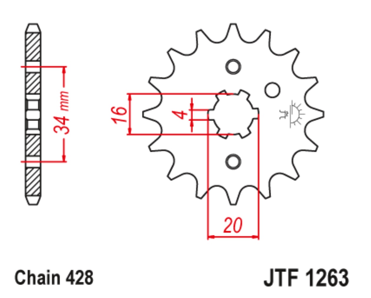 ÖN DİŞLİ / YAMAHA / YBR 125 / 125cc / (DİŞLİ SAYISI : ORİJİNAL) / 2005-2006-2007-2008-2009-2010-2011-2012-2013-2014