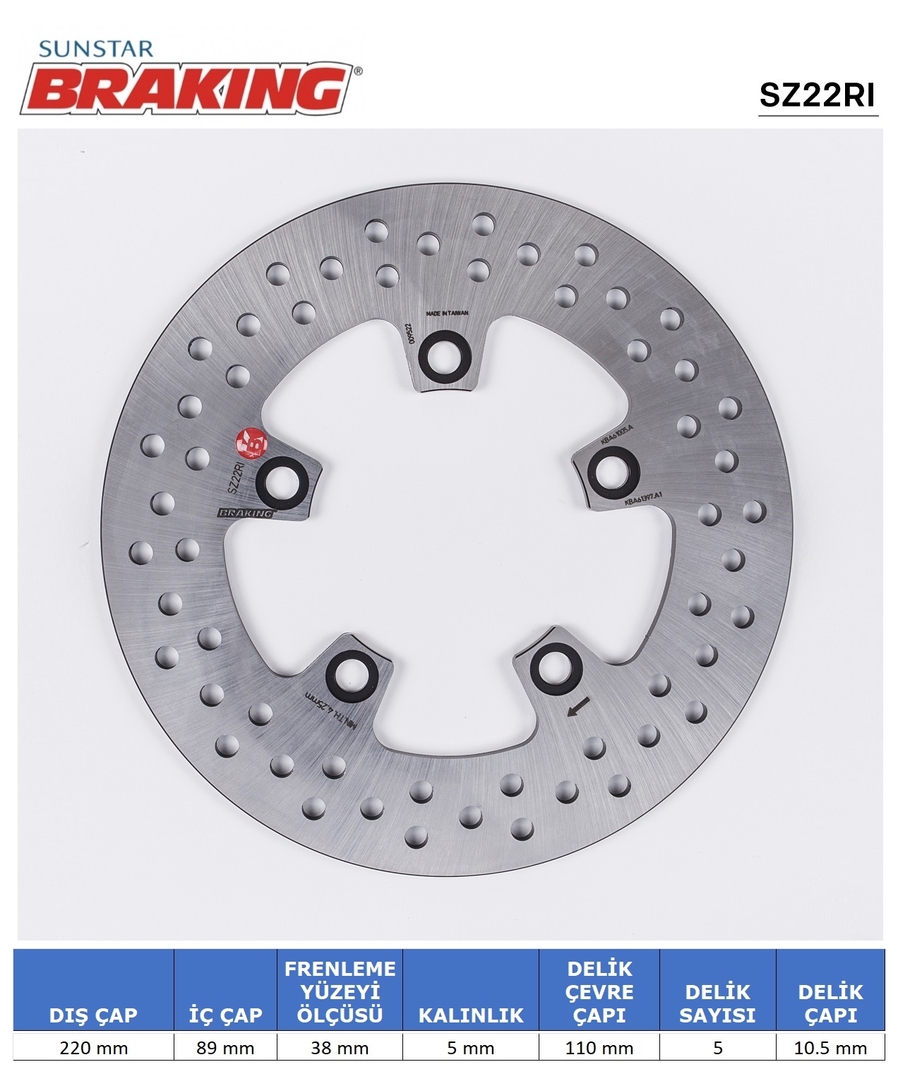 SUZUKI GSXR 600-750-1000 / SV 650 / TL 1000 R-S YUVARLAK ARKA FREN DİSKİ / SUZUKI / GSX-R 1000 / 1000cc / ARKA / 2001-2002-2003-2004-2005-2006-2007-2008-2009-2010-2011-2012-2013-2014-2015-2016-2017-2018-2019-2020-2021