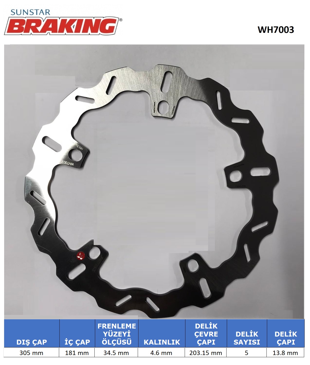 BMW DALGALI ÖN FREN DİSKİ / BMW / R 1150 GS / ADV / 1150cc / ÖN İKİ TAKIM KULLANIR / 1999-2000-2001-2002-2003-2004-2005