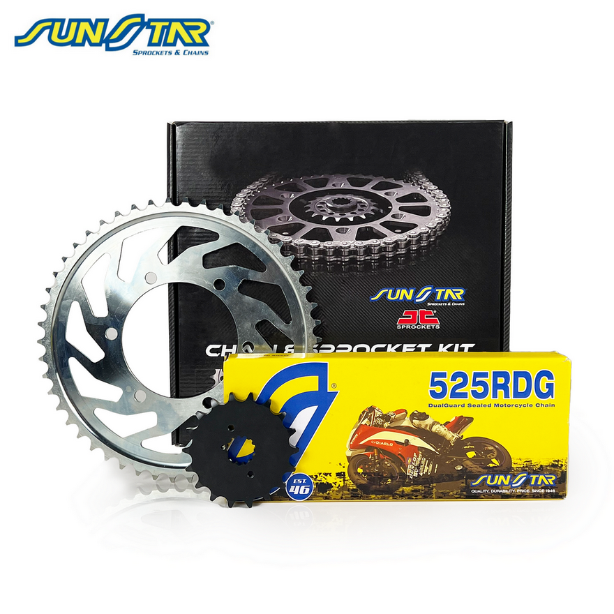 ZİNCİR DİŞLİ SETİ HONDA CBR 600RR (600 cc)  (2007-2018) / HONDA / CBR 600RR / 600cc / ZİNCİR: SUNSTAR 525RDG (Çelik)-112 / ÖN-ARKA DİŞLİ: SUNSTAR (16T-41T) / 2007-2008-2009-2010-2011-2012-2013-2014-2015-2016-2017-2018