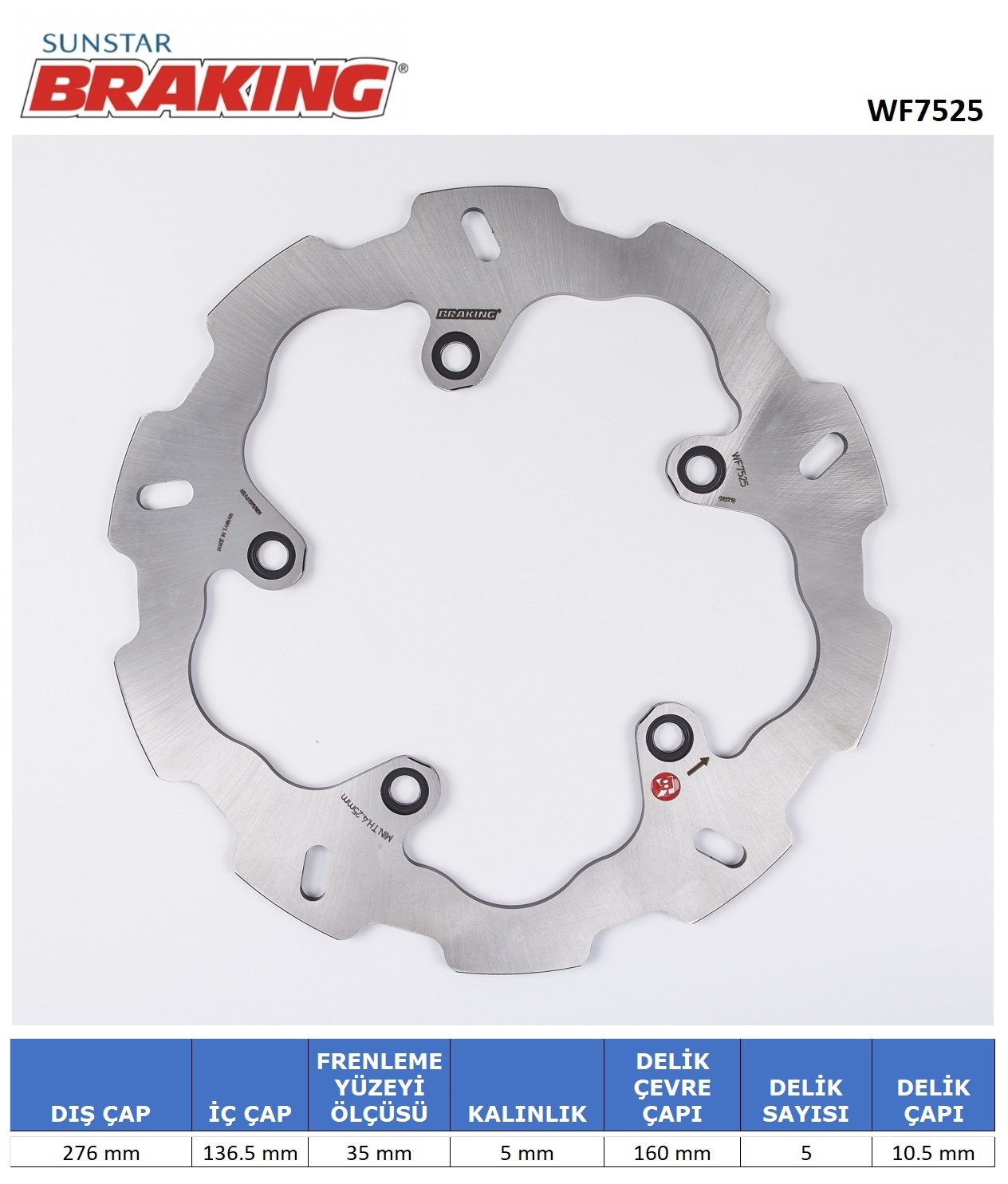 DALGALI ARKA FREN DİSKİ / BMW / R 1250 GS / ADV / 1250cc / ARKA  / 2019-2020-2021-2022-2023-2024