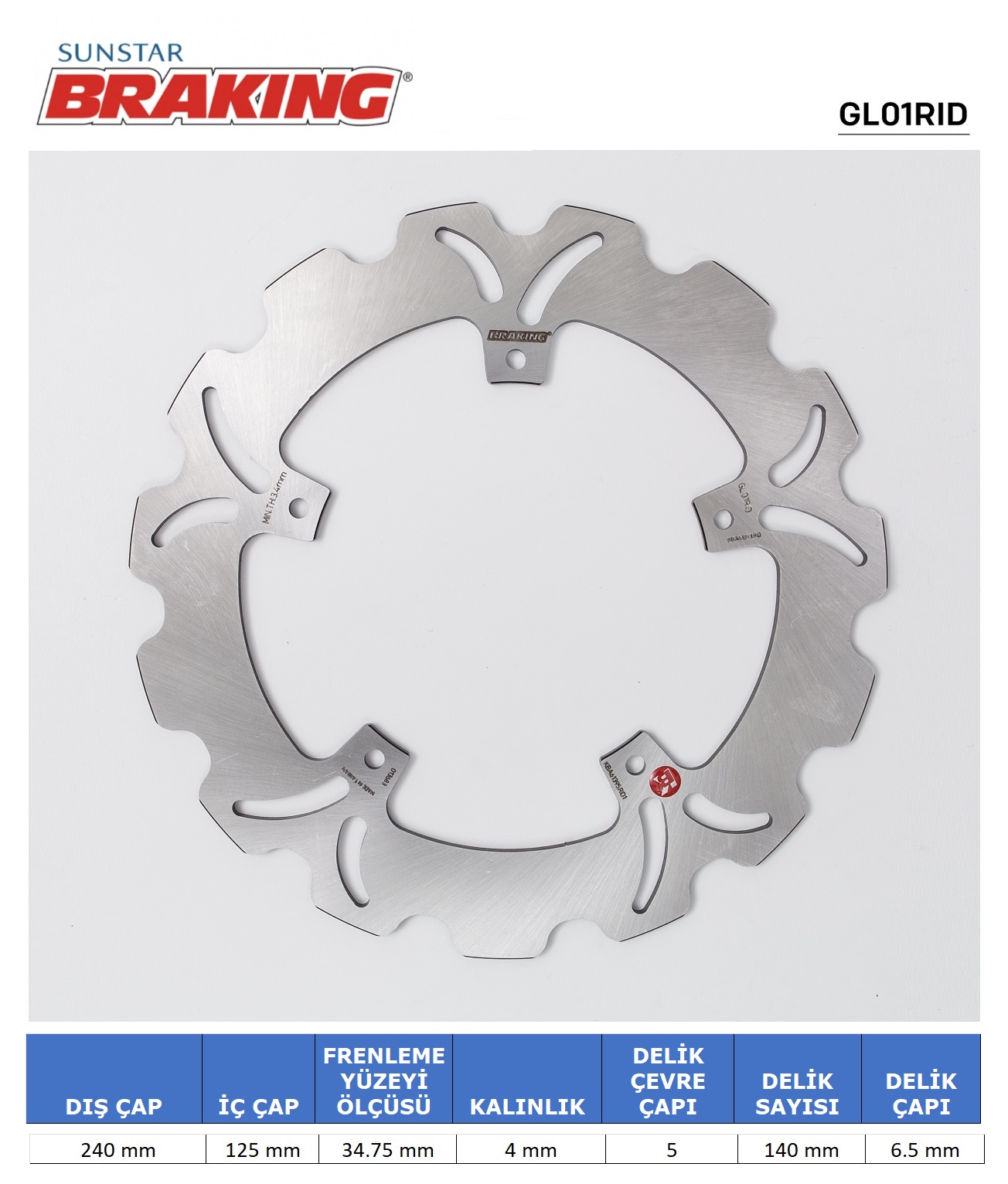 DALGALI ARKA FREN DİSKİ / GILERA / RUNNER FXR 4T (HENGTONG) / 180cc / ARKA  / 2001