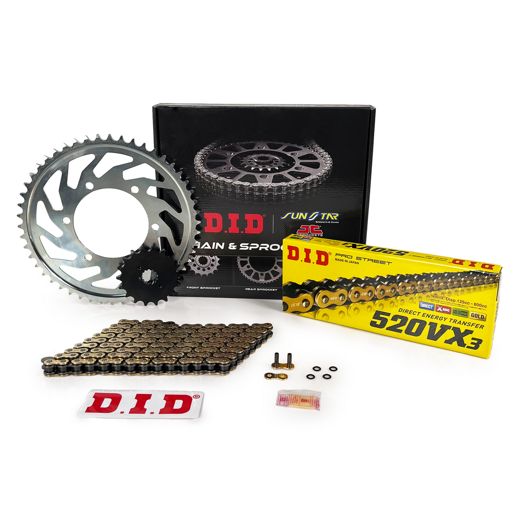ZİNCİR DİŞLİ SETİ - YAMAHA WR F (450 CC) - (2003-2006) / YAMAHA / WR F / 450cc / ZİNCİR : DID-520VX3 (GOLD)-114 / DİŞLİ : (14T -50T)  / 2003-2004-2005-2006