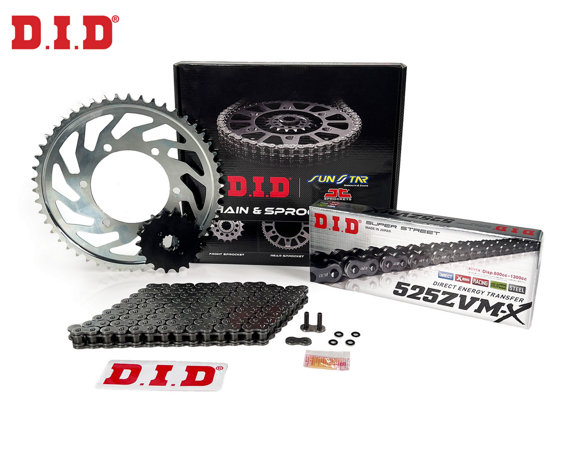 ZİNCİR DİŞLİ SETİ - SUZUKI DL V-STROM / XT (1000 CC)  - (2002-2010) / SUZUKI / DL V-STROM / XT / 1000cc / ZİNCİR : DID-525ZVM-X (ÇELİK)-112 / DİŞLİ : (17T -42T)  / 2002-2003-2004-2005-2006-2007-2008-2009-2010