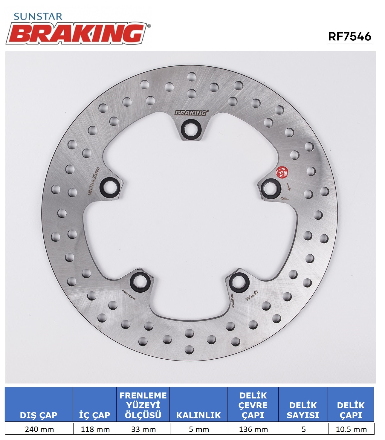 HONDA NC 700-750 / BMW G 310 R / GS YUVARLAK ARKA FREN DİSKİ / HONDA / INTEGRA / 700cc / ARKA  / 2012-2013