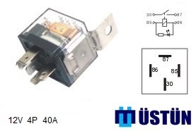 MİNİ ROLE ŞEFFAF 12V 4P 40A  (1 PAKET = 5 ADET) / UNIVERSAL / cc