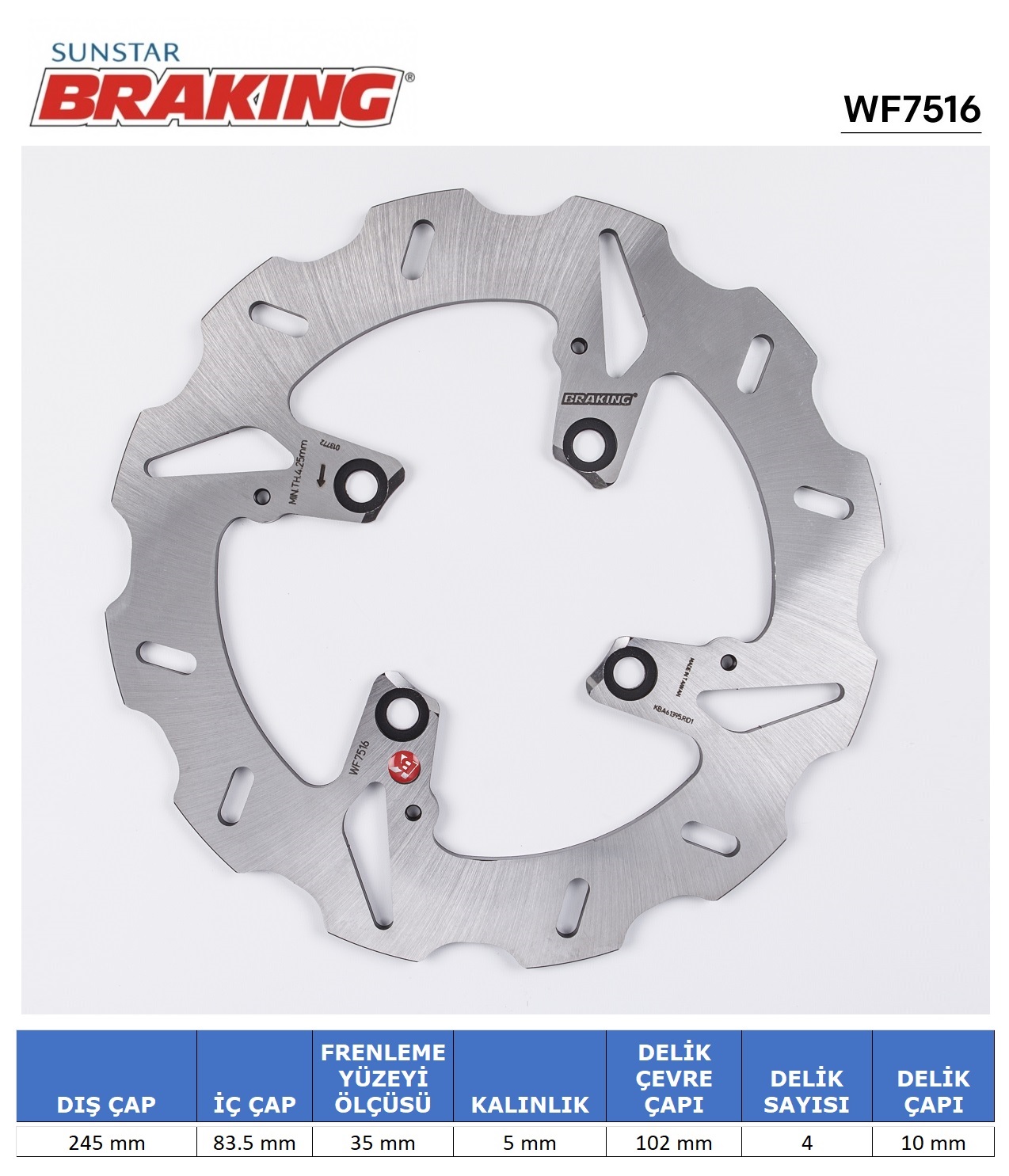 DUCATI DALGALI ARKA FREN DİSKİ / DUCATI / PANIGALE S / 1299cc / ARKA  / 2015-2016-2017