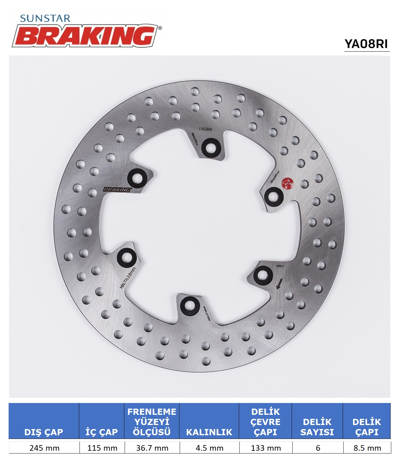 DUCATI / YAMAHA YUVARLAK ARKA FREN DİSKİ / YAMAHA / YZF R THUNDERACE / 1000cc / ARKA  / 1996-1997-1998-1999-2000